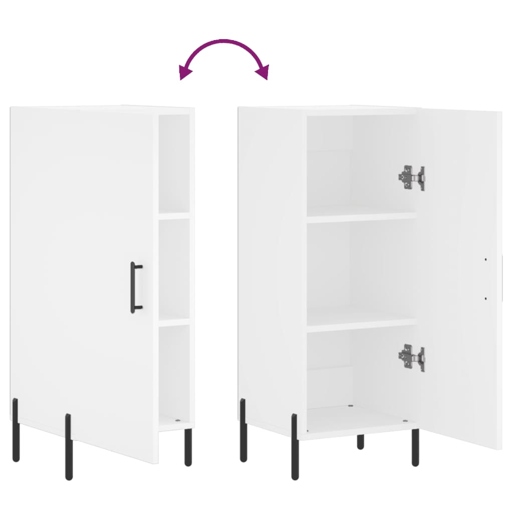 Credenza Bianca 34,5x34x90 cm in Legno Multistrato