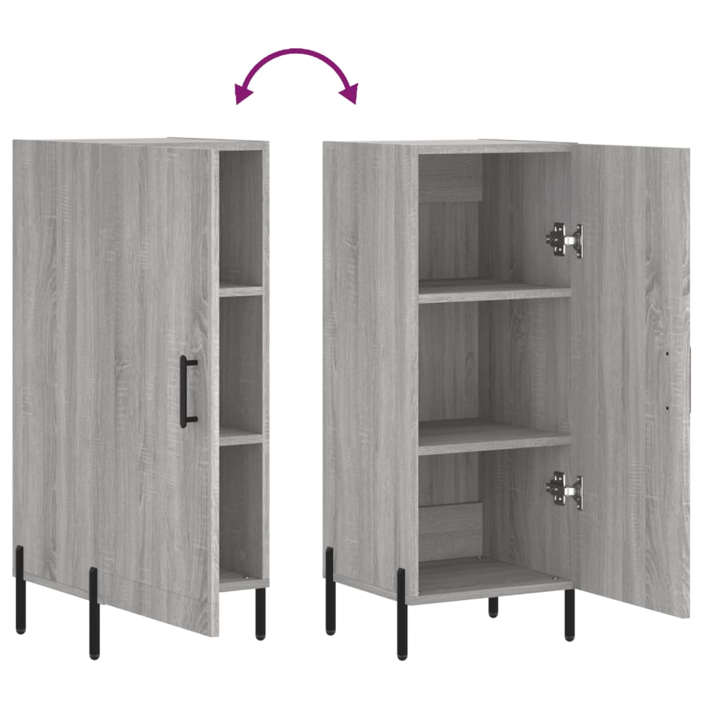 Credenza Grigio Sonoma 34,5x34x90 cm in Legno Multistrato