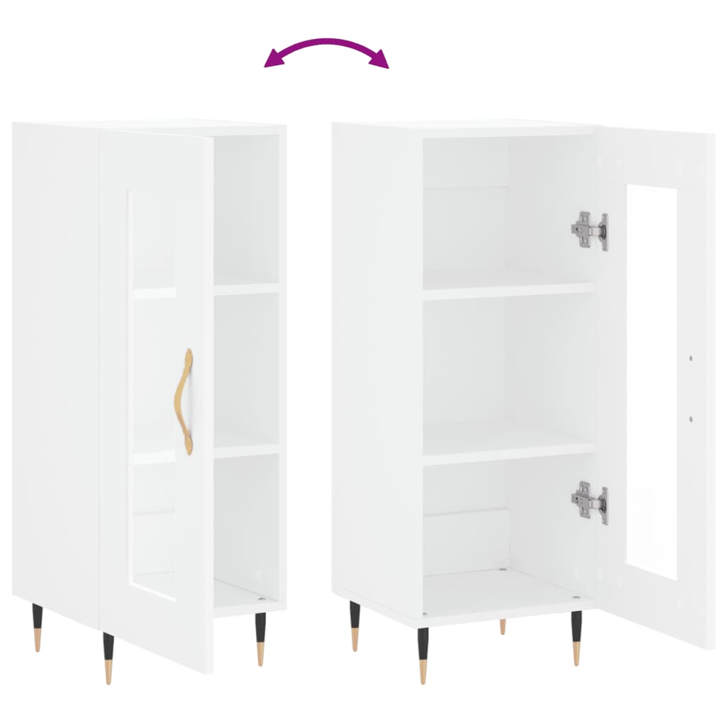 Credenza Bianca 34,5x34x90 cm in Legno Multistrato