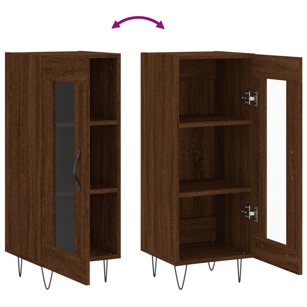Credenza Rovere Marrone 34,5x34x90 cm in Legno Multistrato