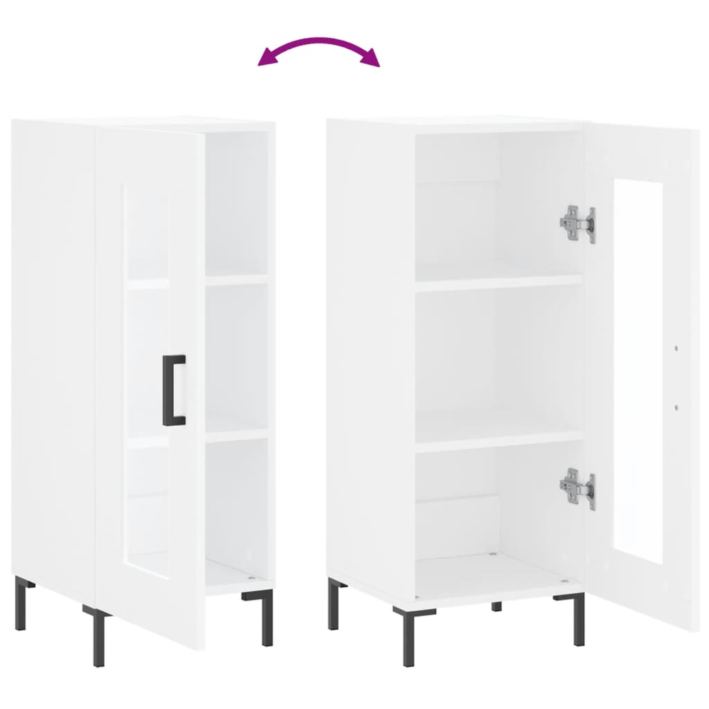 Credenza Bianca 34,5x34x90 cm in Legno Multistrato
