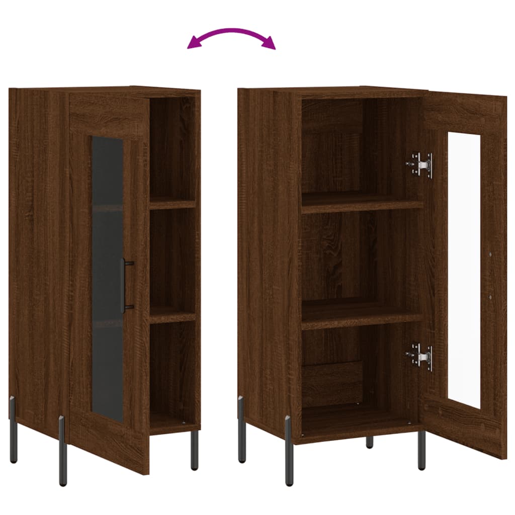 Credenza Rovere Marrone 34,5x34x90 cm in Legno Multistrato