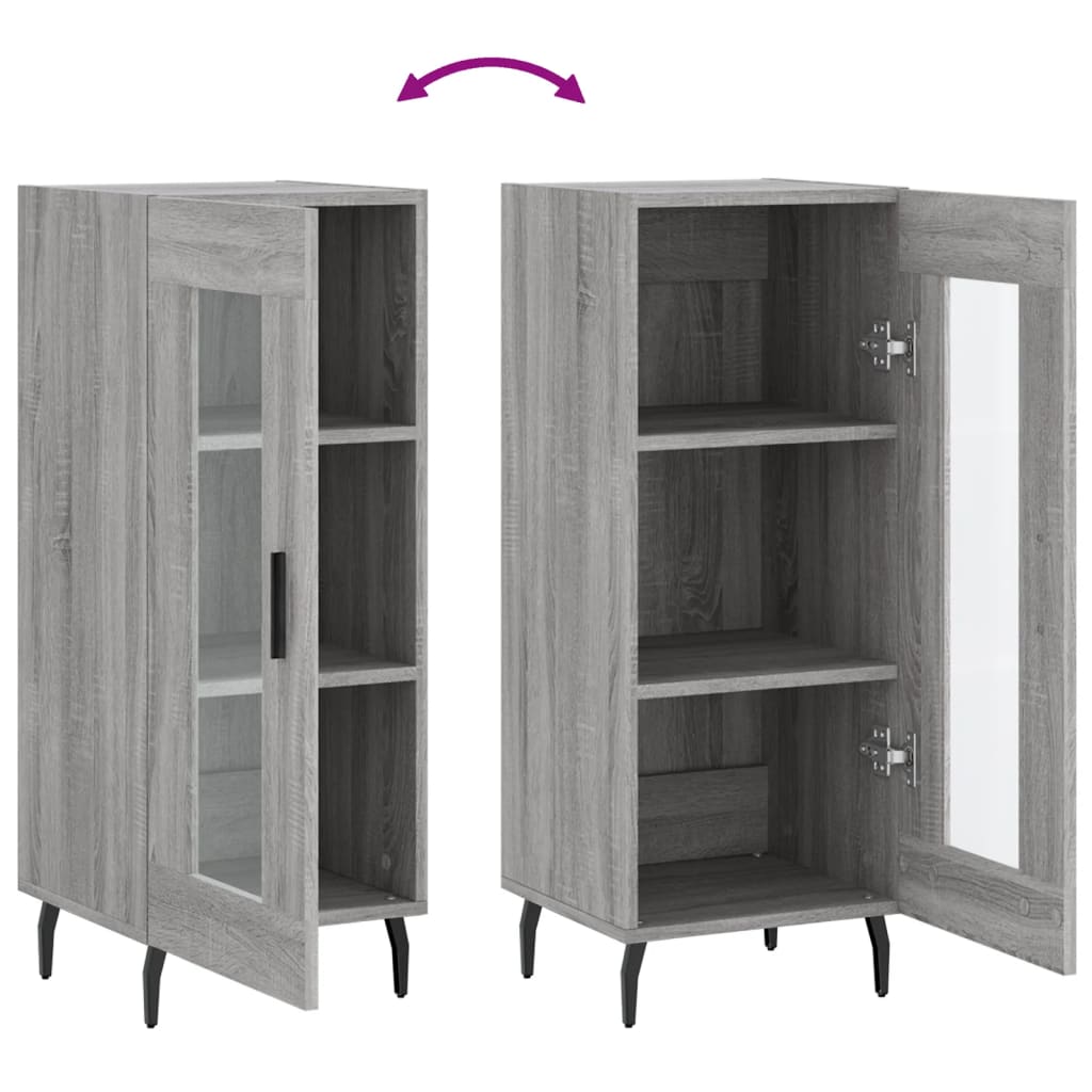 Credenza Grigio Sonoma 34,5x34x90 cm in Legno Multistrato