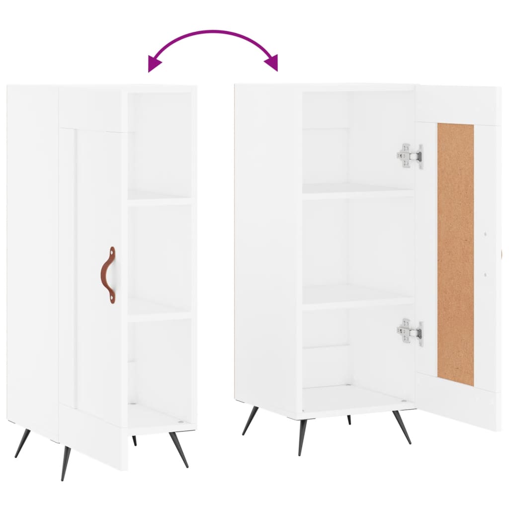 Credenza Bianca 34,5x34x90 cm in Legno Multistrato