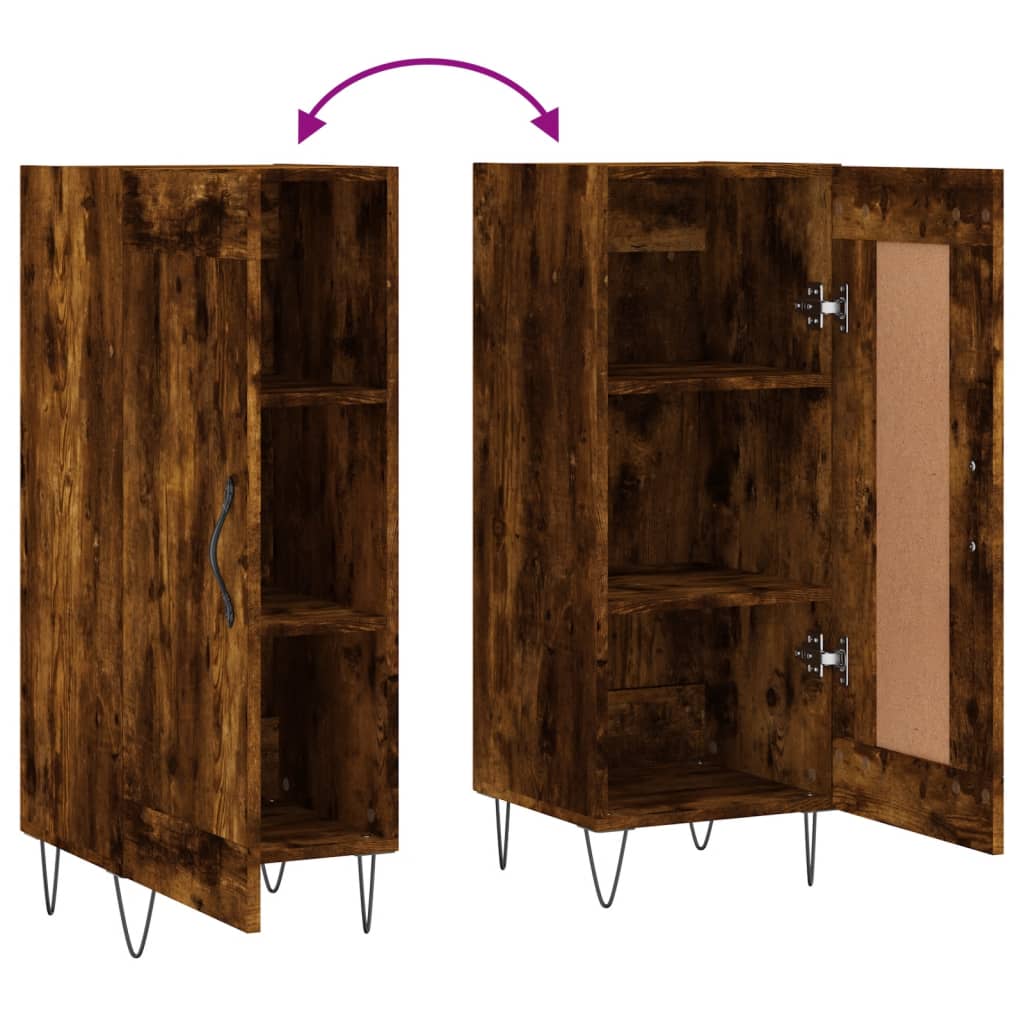 Credenza Rovere Fumo 34,5x34x90 cm in Legno Multistrato