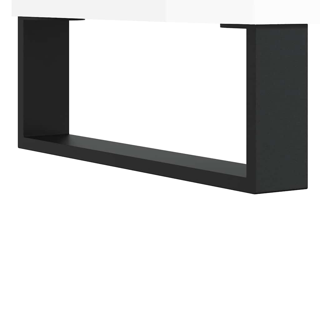 Armadietto Bagno Bianco Lucido 80x33x60cm in Legno Multistrato | homemem39