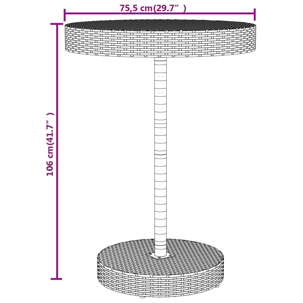 Set Bar Giardino 5 pz Nero Polyrattan e Legno Massello Acacia | homemem39