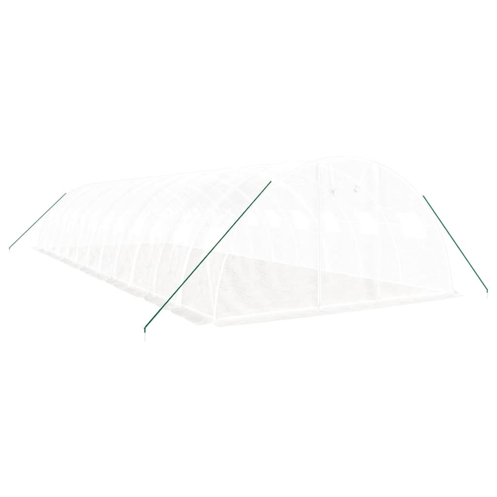 Serra con Telaio in Acciaio Bianco 48 m² 12x4x2 m | homemem39