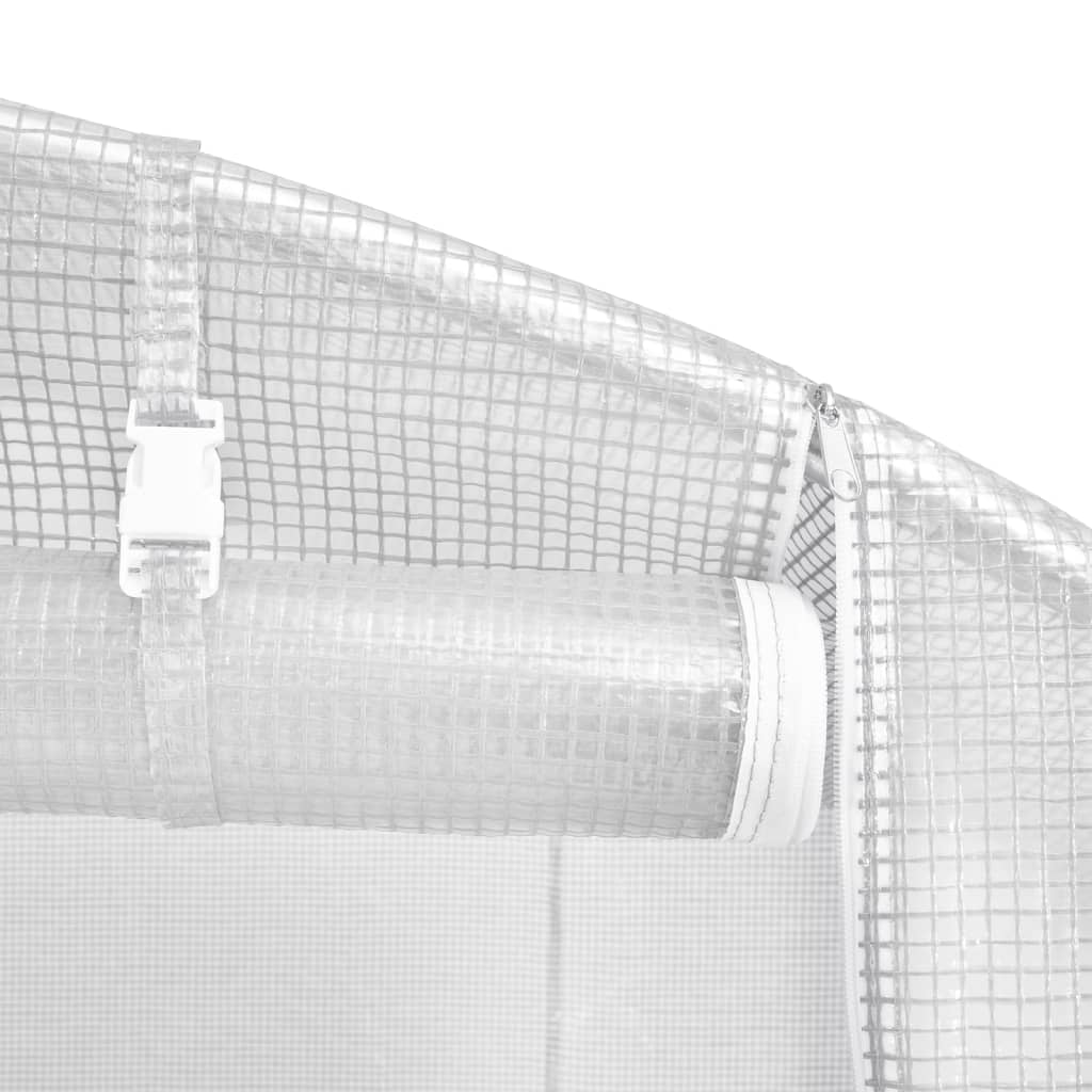 Serra con struttura in acciaio bianca 24 m² 6x4x2,85 m | homemem39