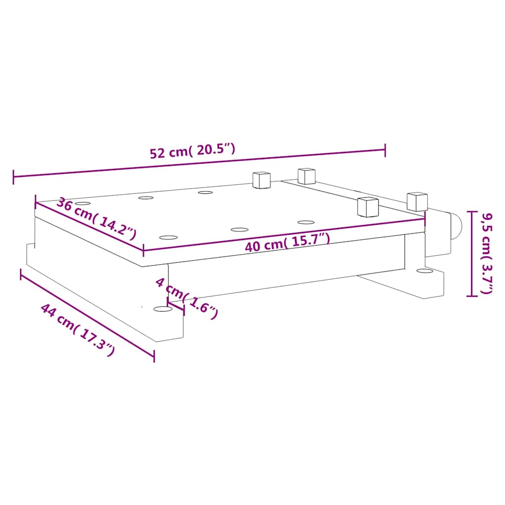 Banco da Lavoro con Morsa 52x44x9,5 cm Legno Massello di Acacia | homemem39