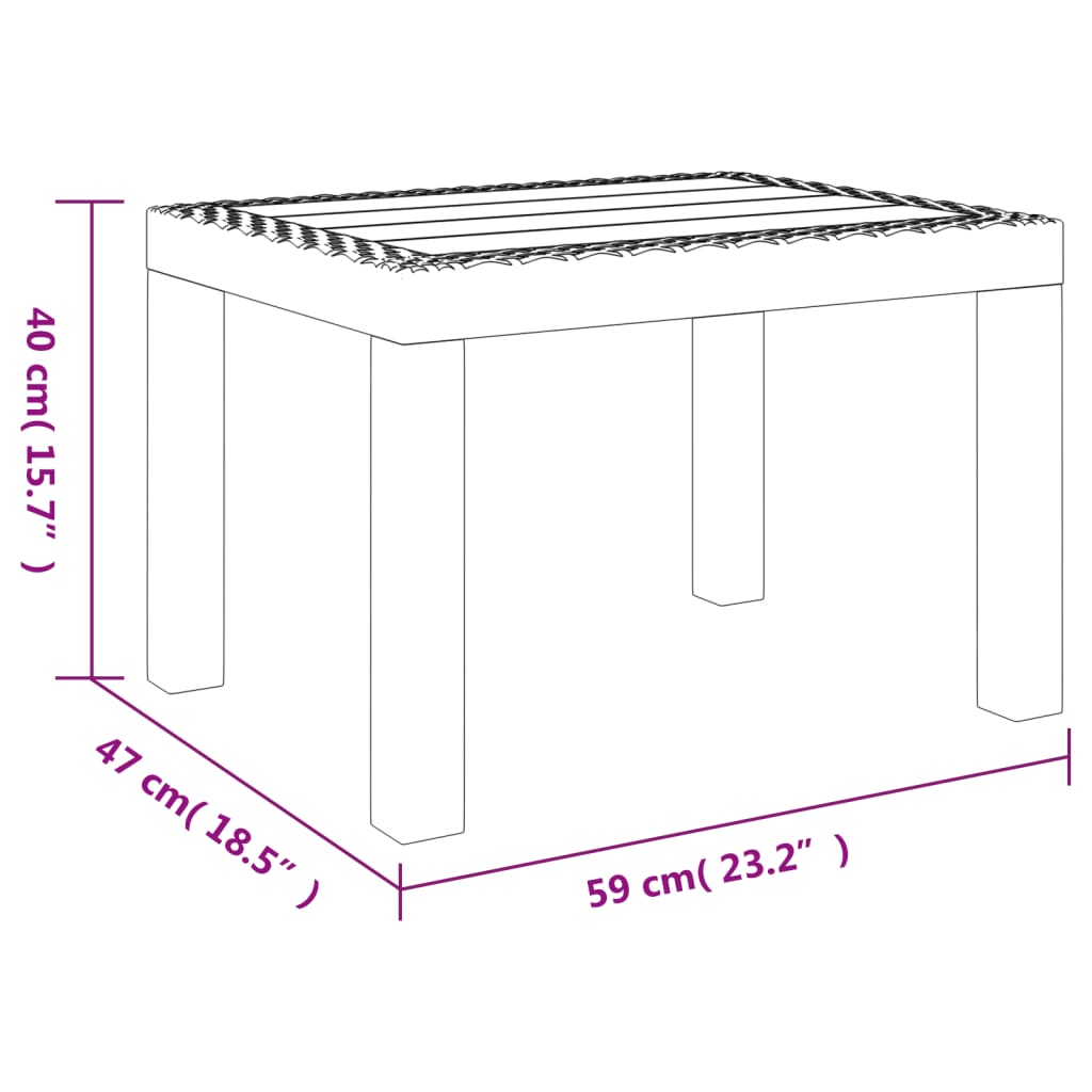 Tavolo da Giardino Antracite 59x47x40 cm in PP | homemem39