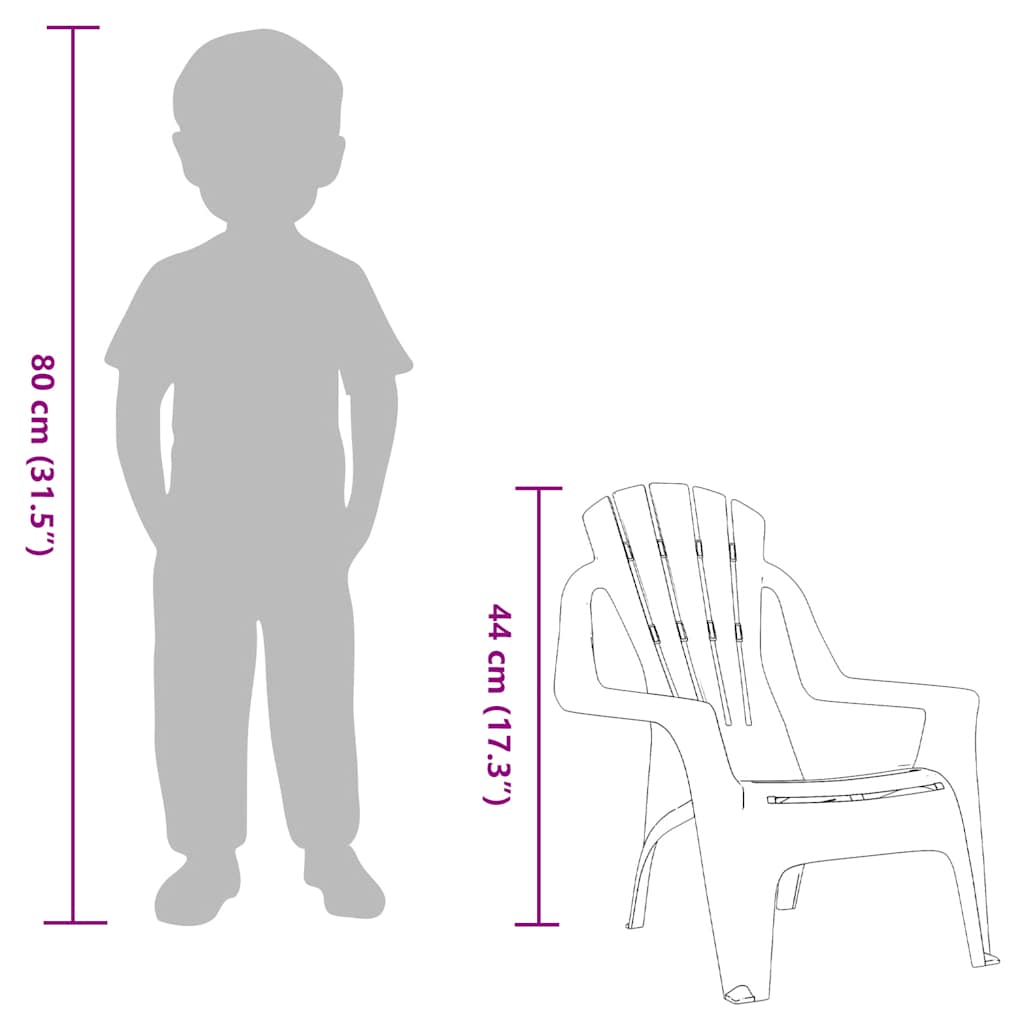 Sedie Giardino 2pz Bambini Rosse 37x34x44cm PP Aspetto in Legno - homemem39