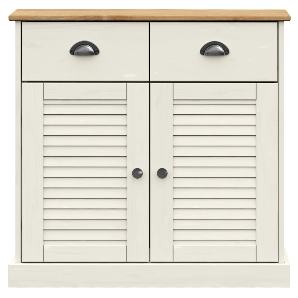 Credenza VIGO Bianca 78x40x175 cm in Legno Massello di Pino | homemem39