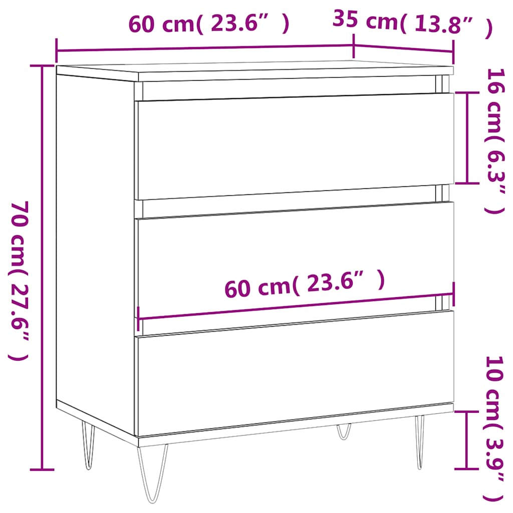 Credenza Rovere Sonoma 60x35x70 cm in Legno Multistrato | homemem39