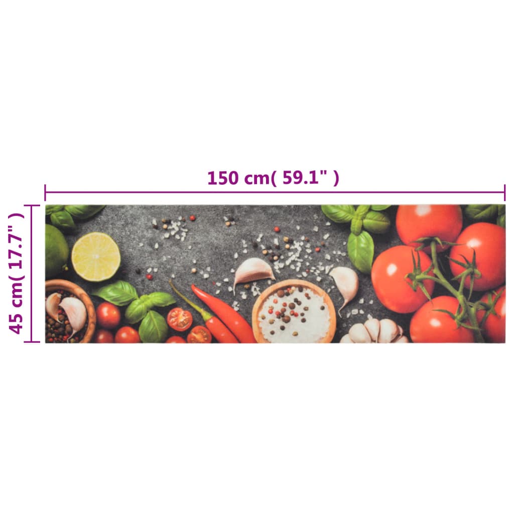 Tappeto da Cucina Lavabile Verdure 45x150 cm Velluto | homemem39