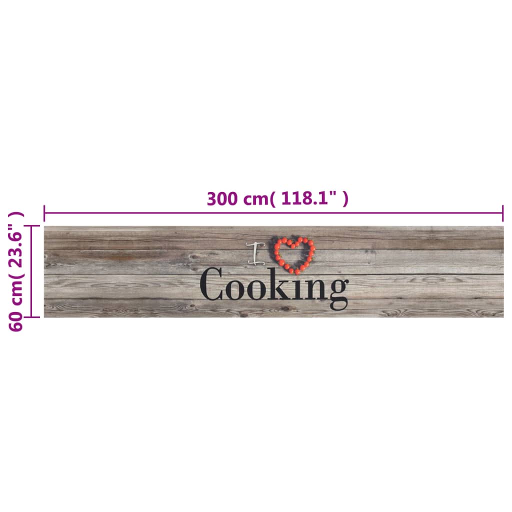 Tappeto da Cucina Lavabile Grigio Cucinare 60x300 cm Velluto | homemem39