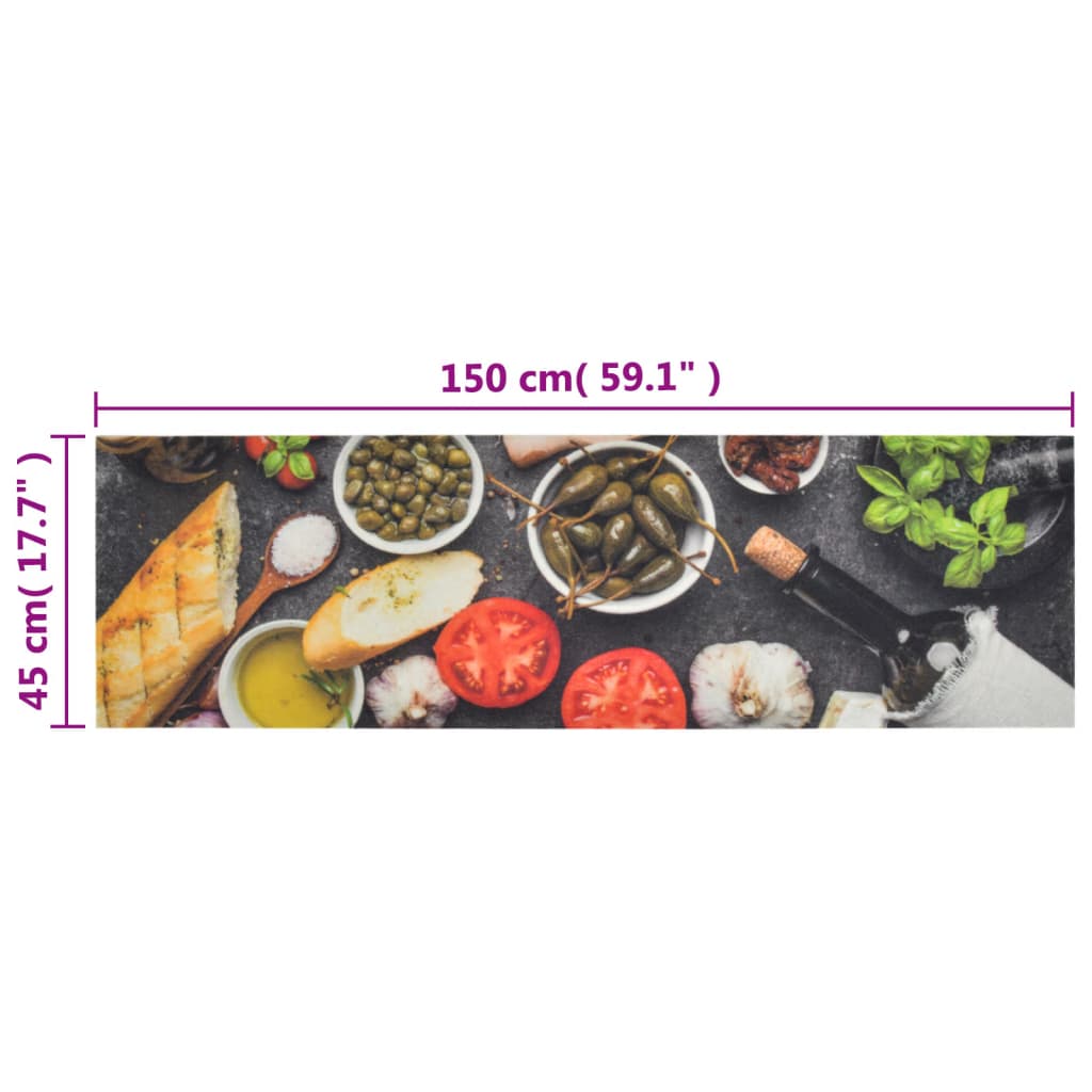 Tappeto da Cucina Lavabile Vino e Cena 45x150 cm Velluto | homemem39