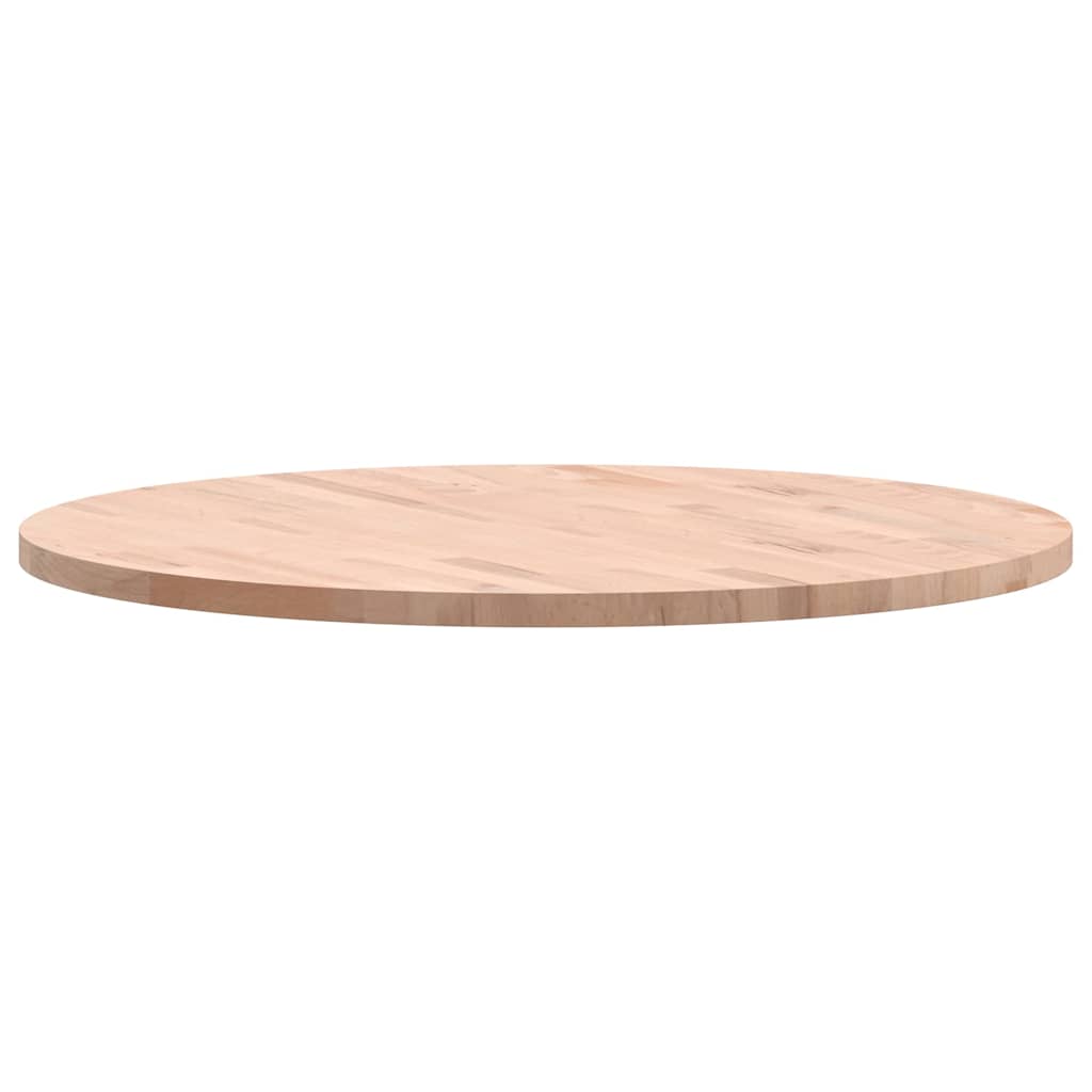 Piano per Tavolo Ø80x2,5 cm Rotondo in Legno Massello di Faggio