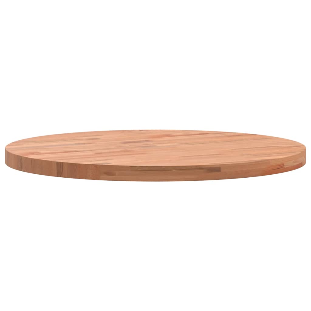 Piano per Tavolo Ø50x2,5 cm Rotondo in Legno Massello di Faggio