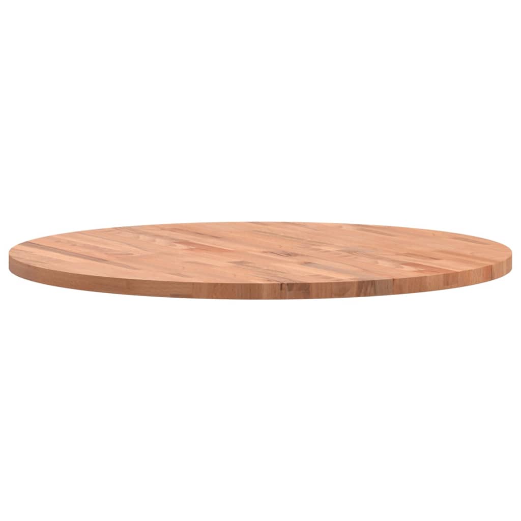 Piano per Tavolo Ø80x2,5 cm Rotondo in Legno Massello di Faggio
