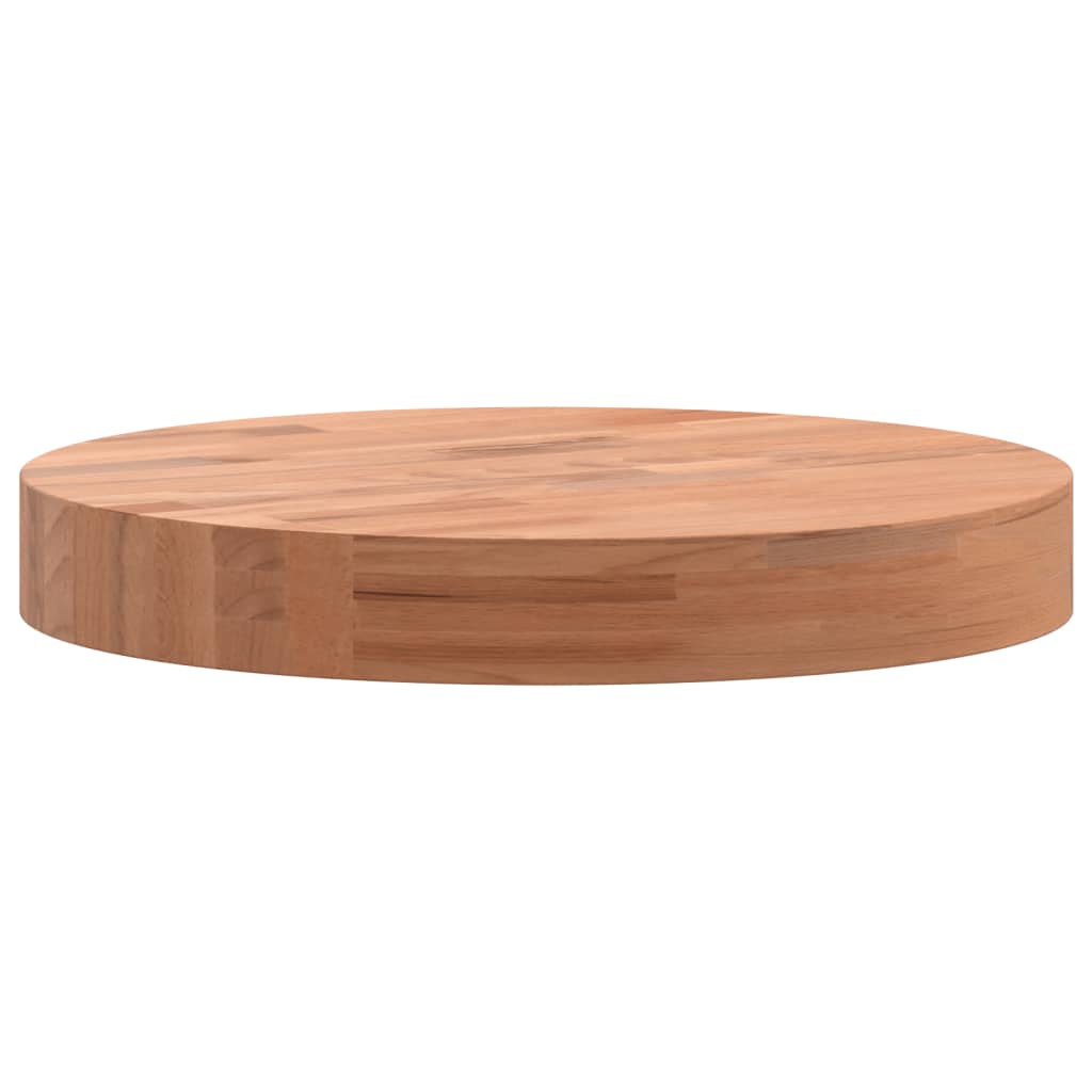 Piano per Tavolo Ø30x4 cm Rotondo in Legno Massello di Faggio