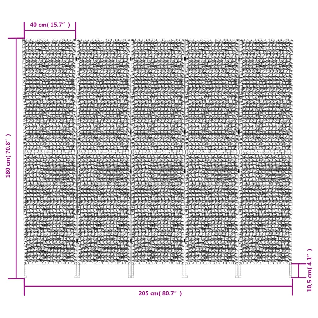 Divisorio per Ambienti 5 Pannelli 205x180 cm Giacinto d'Acqua | homemem39