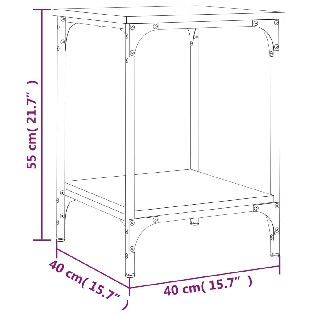 Tavolino da Salotto Rovere Fumo 40x40x55 cm Legno Multistrato | homemem39