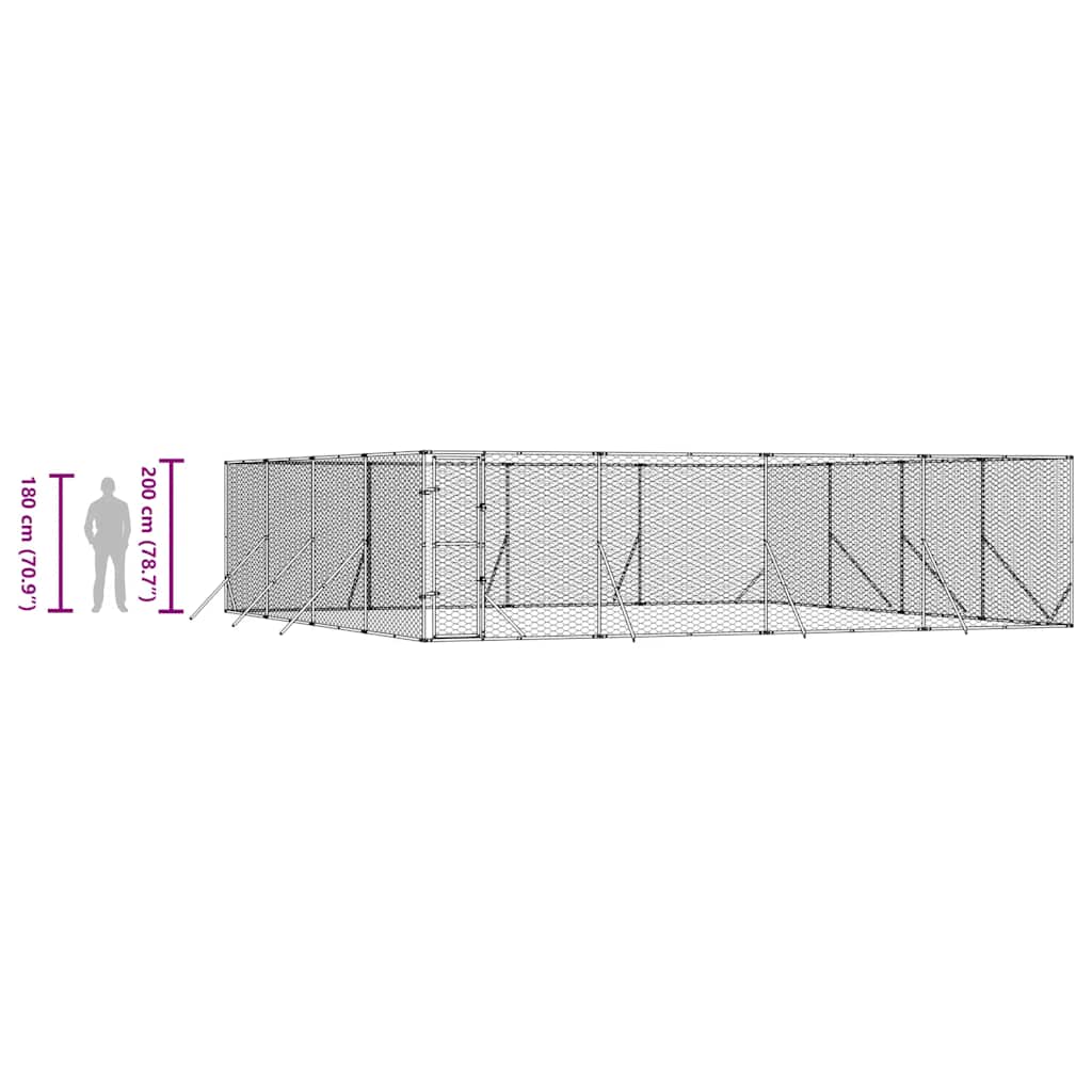 Cuccia per Cani da Esterno Argento 8x8x2 m in Acciaio Zincato | homemem39