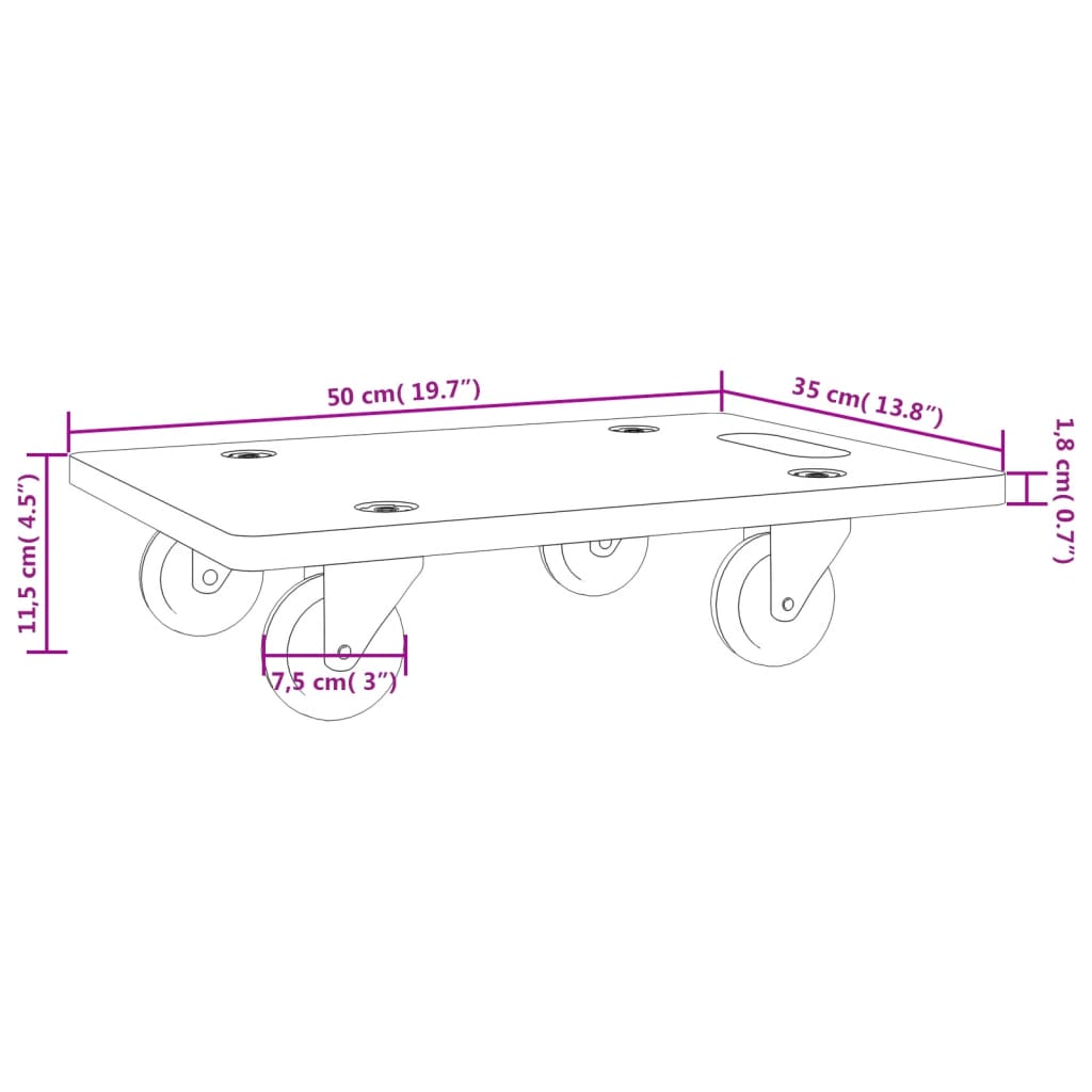 Pedane di Trasporto 2 pz Rettangolari 50x35x11,5 cm 250 kg | homemem39