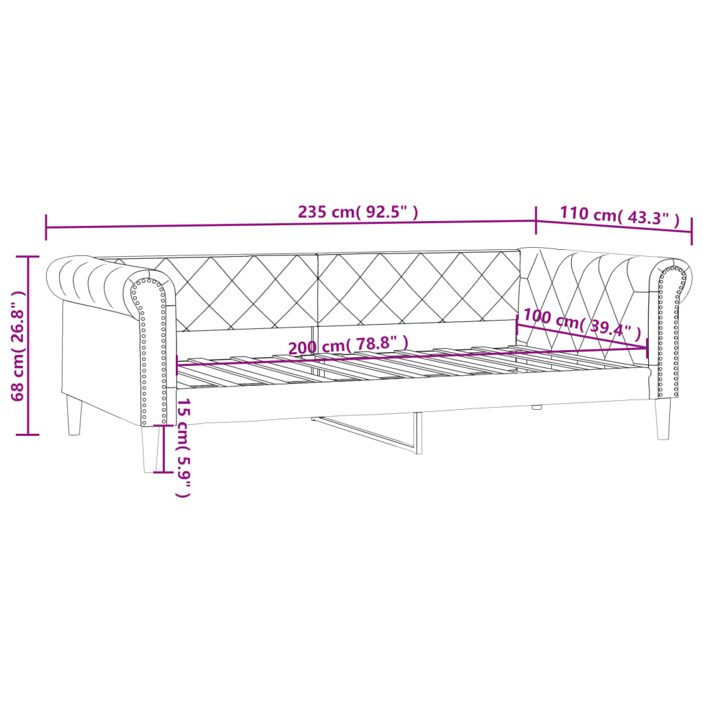 Letto da Giorno Crema 100x200 cm in Similpelle | homemem39