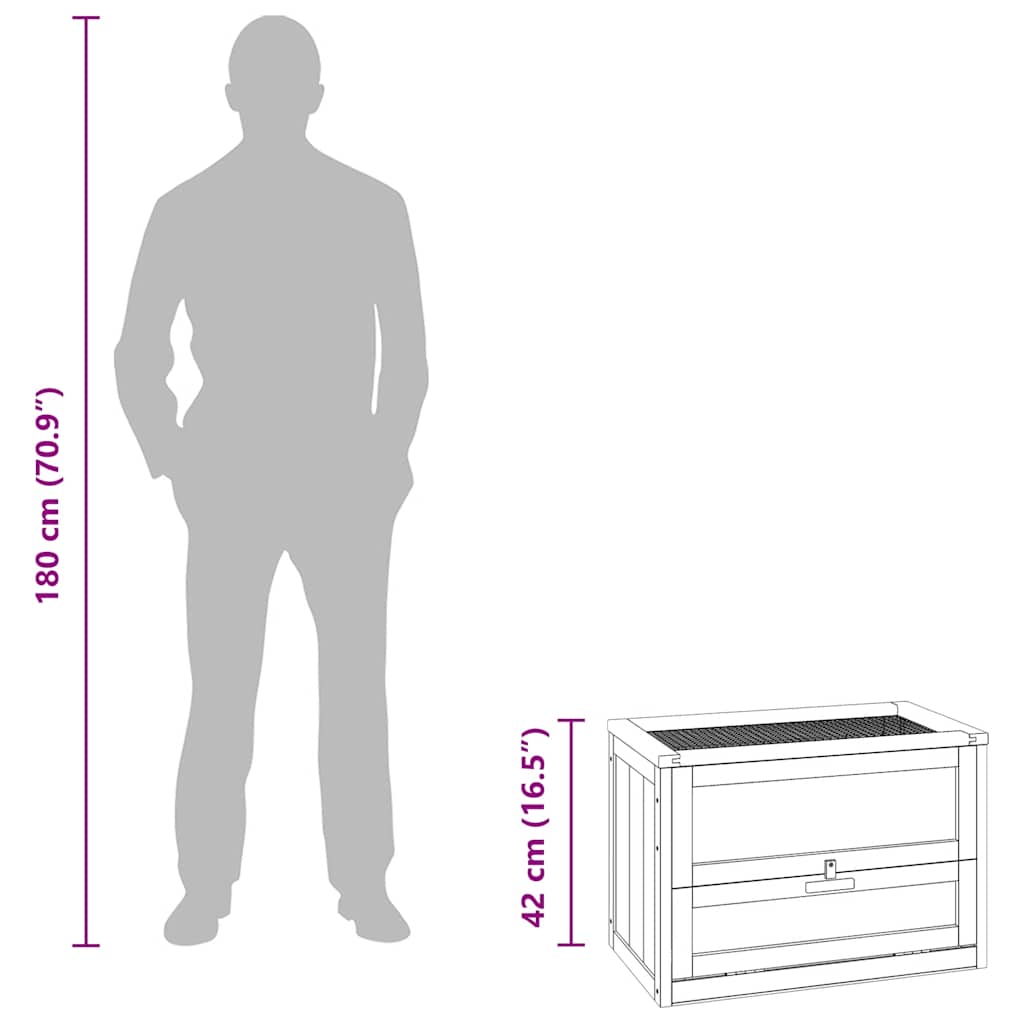 Gabbia per Criceti 60x35,5x42 cm in Legno Massello di Abete - homemem39