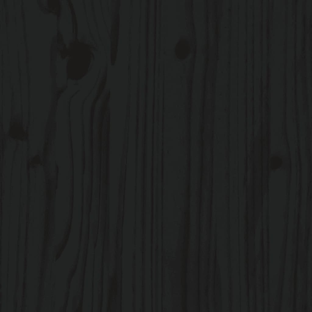 Giroletto con Testiera Nero 200x200 cm in Legno Massello