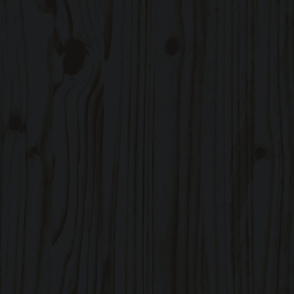 Giroletto con Testiera Nero 200x200 cm in Legno Massello