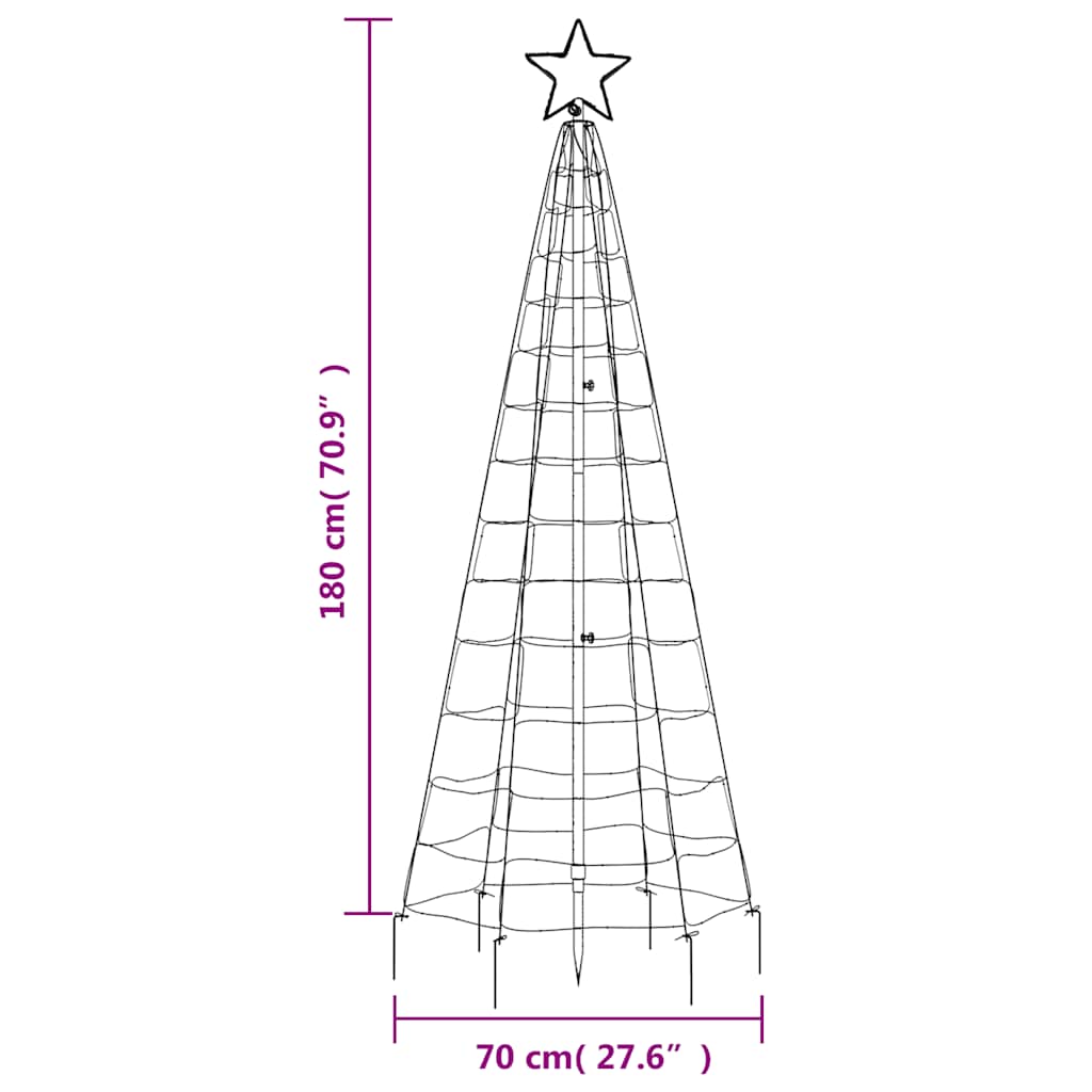Albero di Natale a LED con Punte 220 LED Blu 180 cm