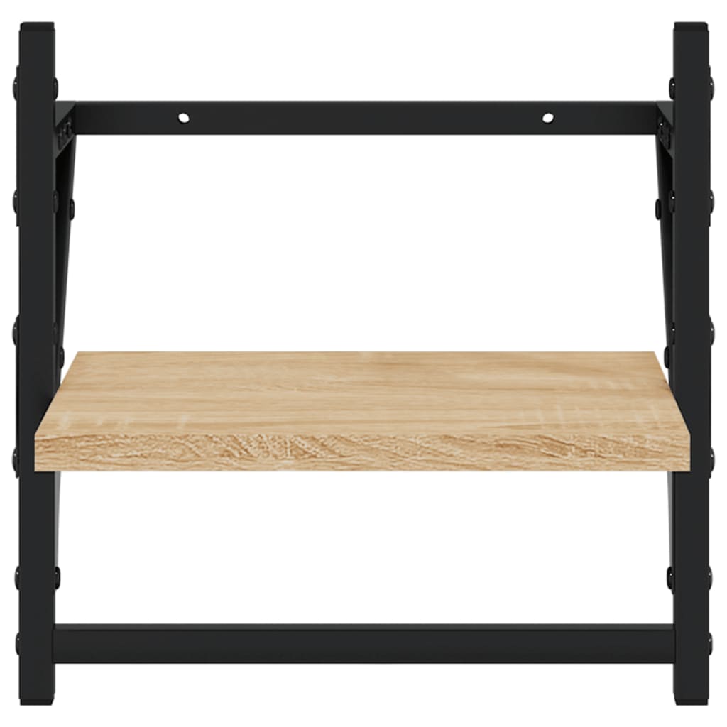 Set Mensole Parete con Aste 6pz Rovere Sonoma Legno Multistrato