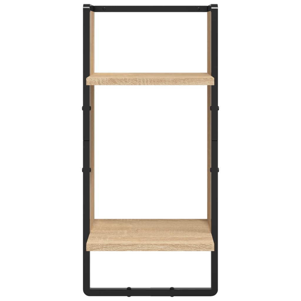 Set Mensole Parete con Aste 6pz Rovere Sonoma Legno Multistrato