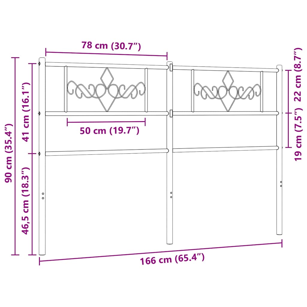Testiera di Ricambio in Metallo Bianco 160 cm | homemem39