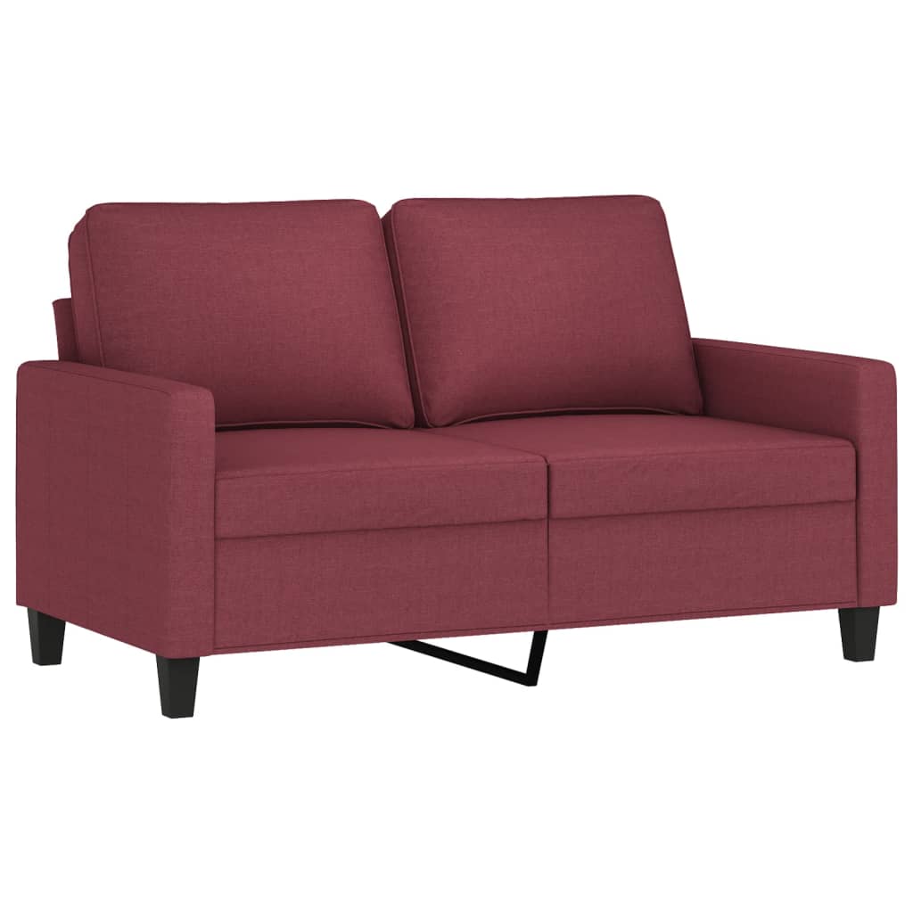 Set di Divani 2 pz con Cuscini Rosso Vino
