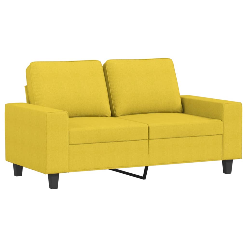 Set di Divani 2 pz Giallo Chiaro in Tessuto | homemem39
