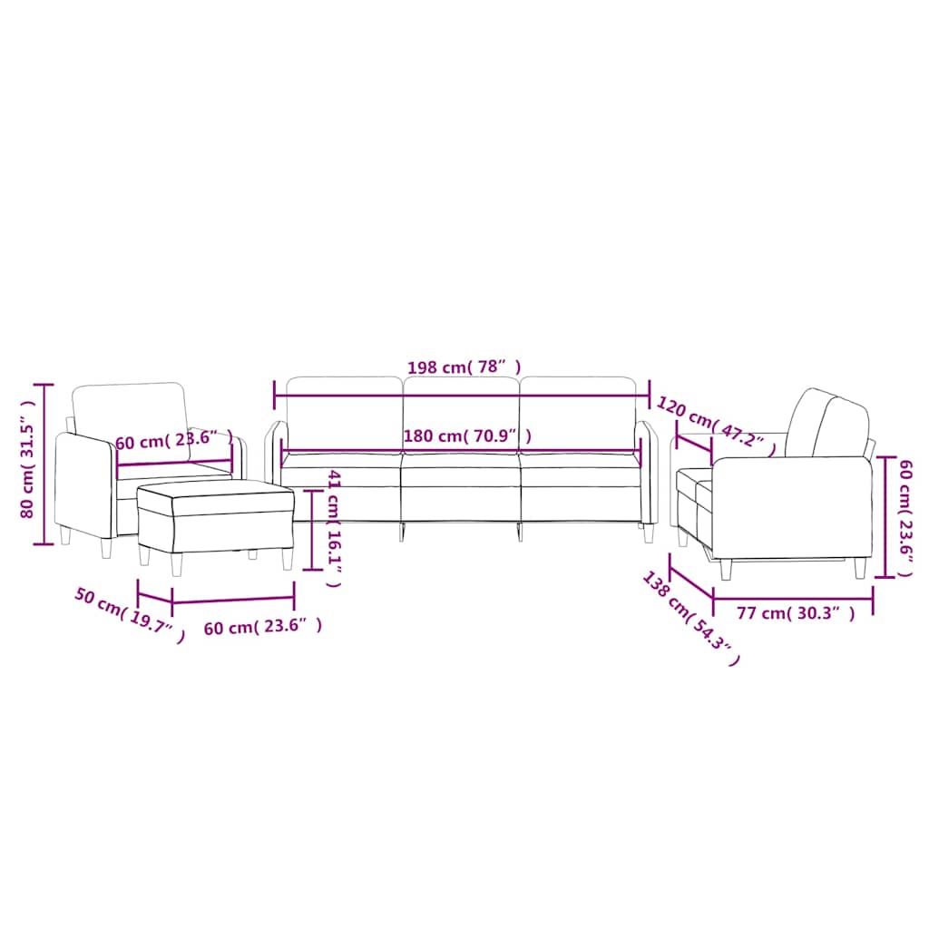 Set di Divani 4 pz Blu in Velluto | homemem39