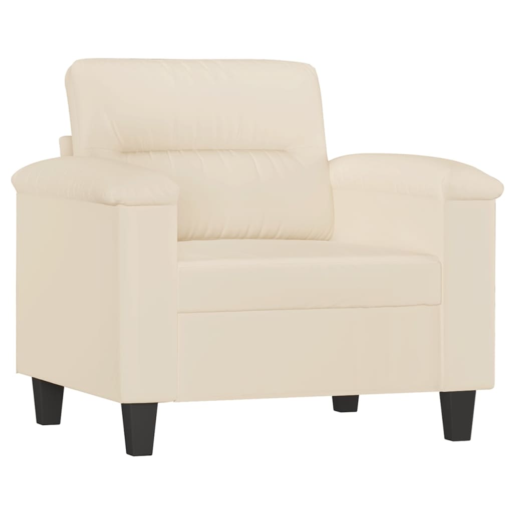 Set Divani 3 pz con Cuscini Beige in Tessuto Microfibra | homemem39