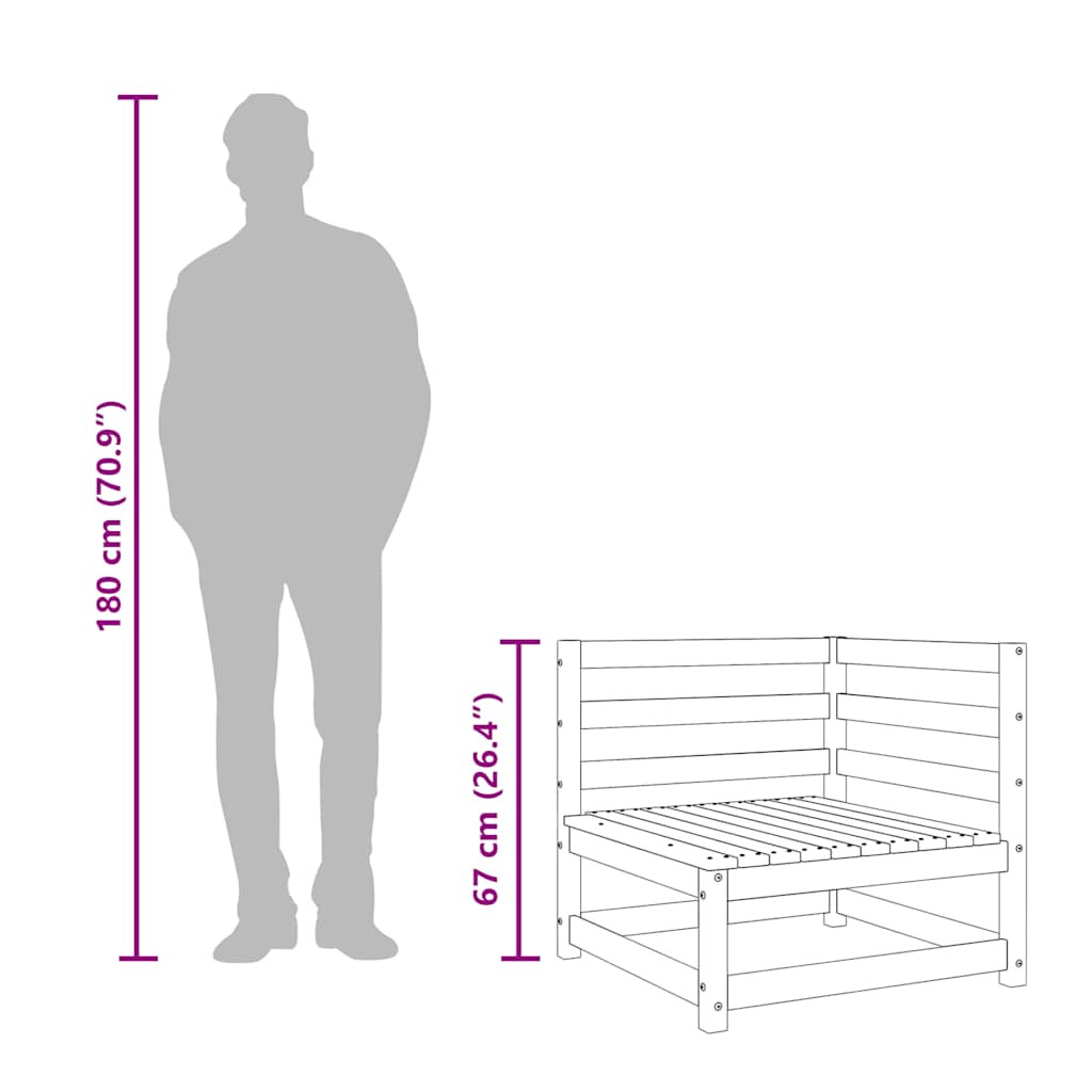 Divani Angolare Giardino 2pz 70x70x67 cm Legno Pino Impregnato - homemem39