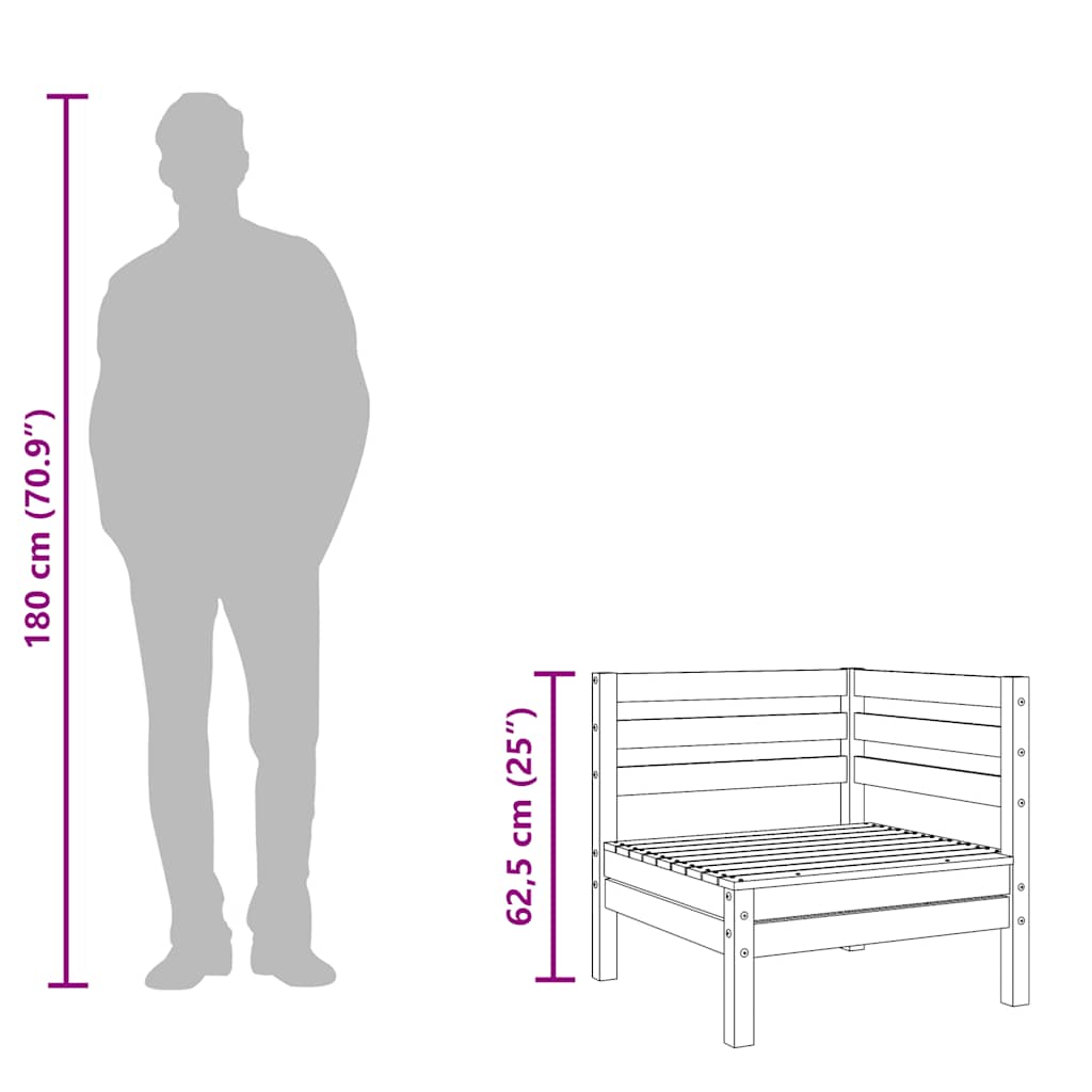 Divano Angolare da Giardino in Legno Massello di Douglas - homemem39