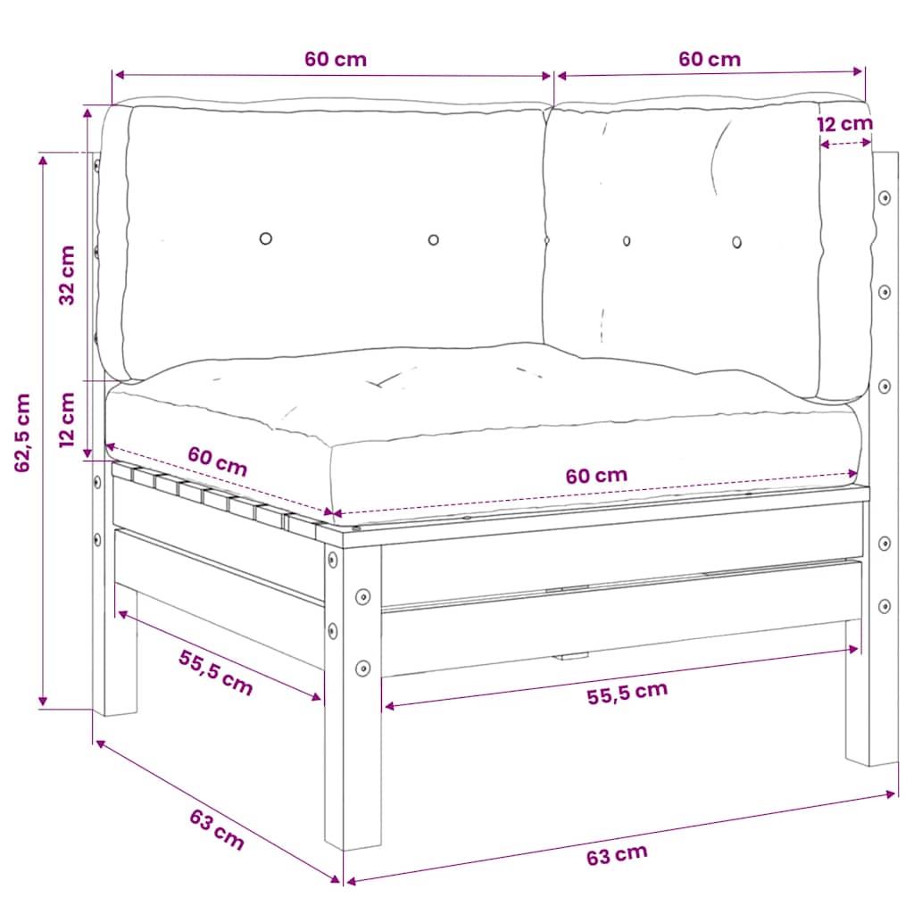 Divano Angolare da Giardino con Cuscini Legno Impregnato Pino | homemem39