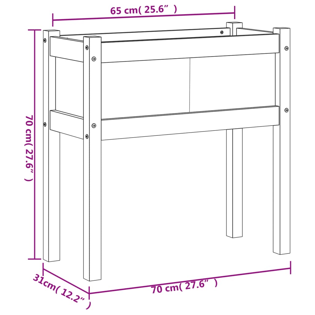 Fioriere da Giardino 2 pz con Gambe Legno Massello di Douglas | homemem39