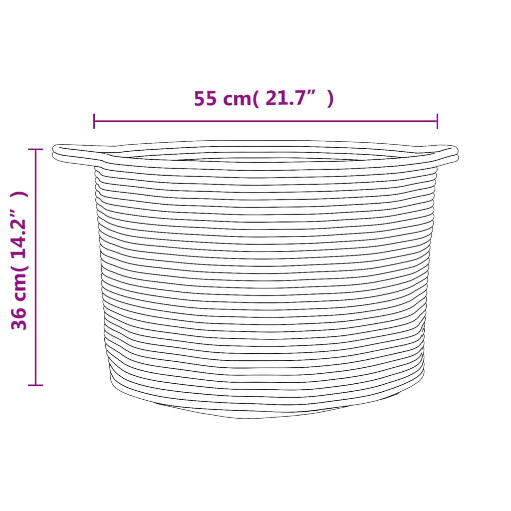 Cesto per Biancheria Beige e Bianco Ø55x36 cm in Cotone | homemem39
