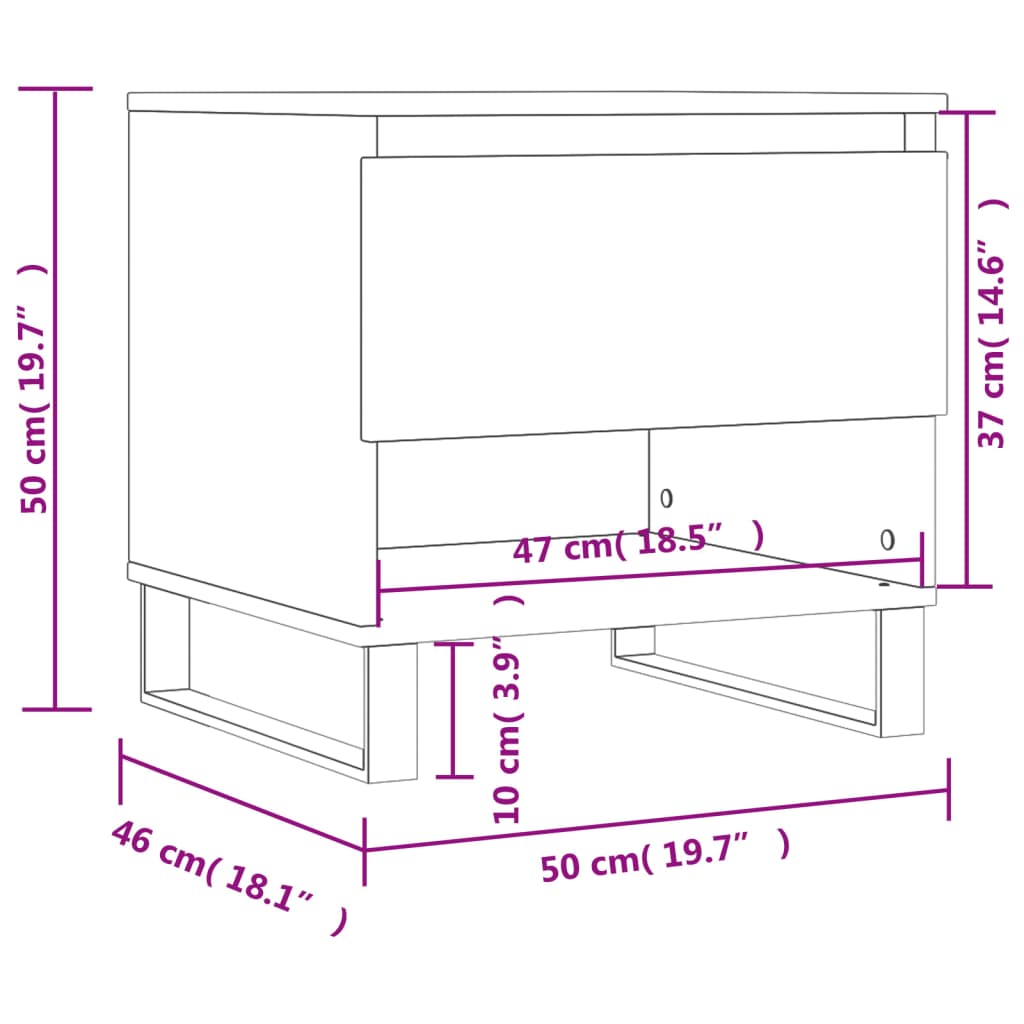 Tavolino da Salotto Nero 50x46x50 cm in Legno Multistrato | homemem39