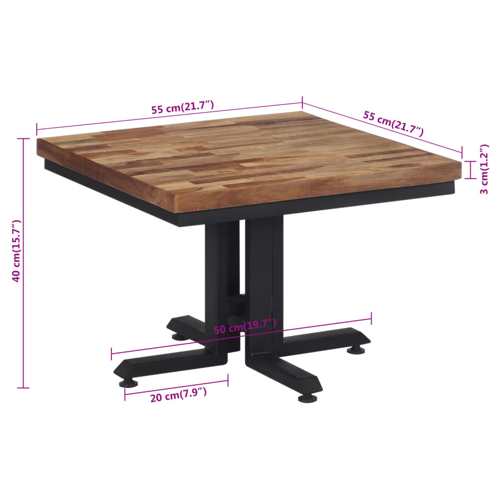 Tavolino da Salotto 55x55x40cm Massello Teak di Recupero | homemem39