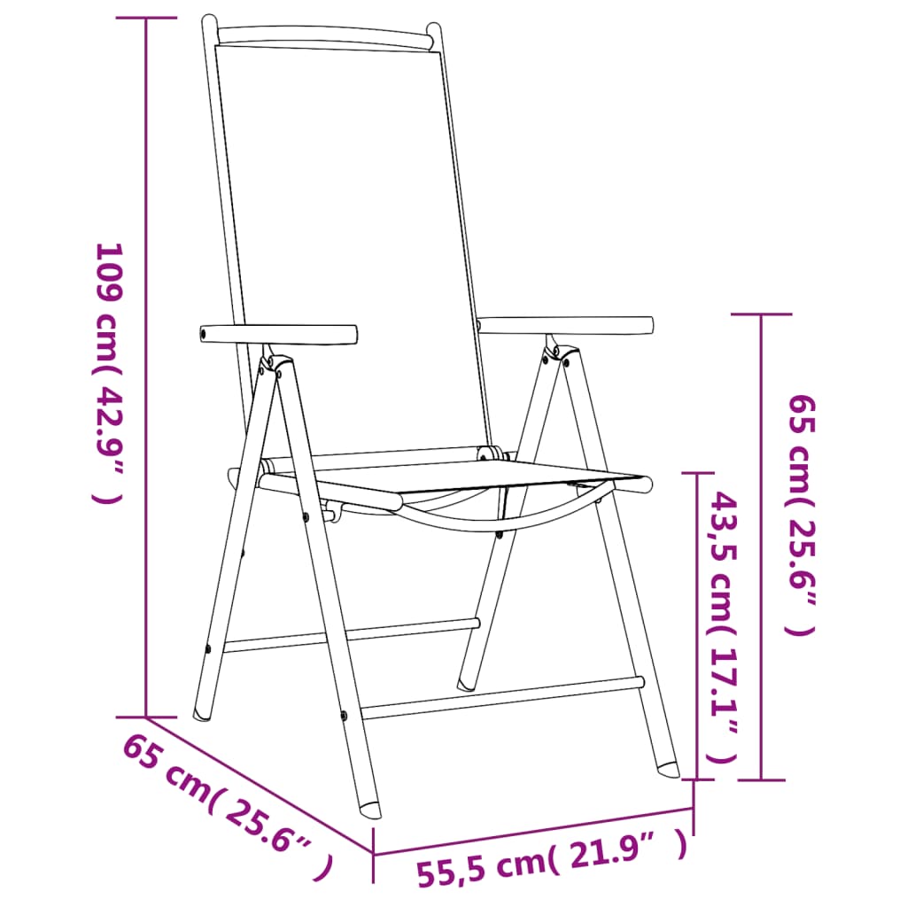 Set da Pranzo da Giardino 7 pz Nero in Alluminio | homemem39