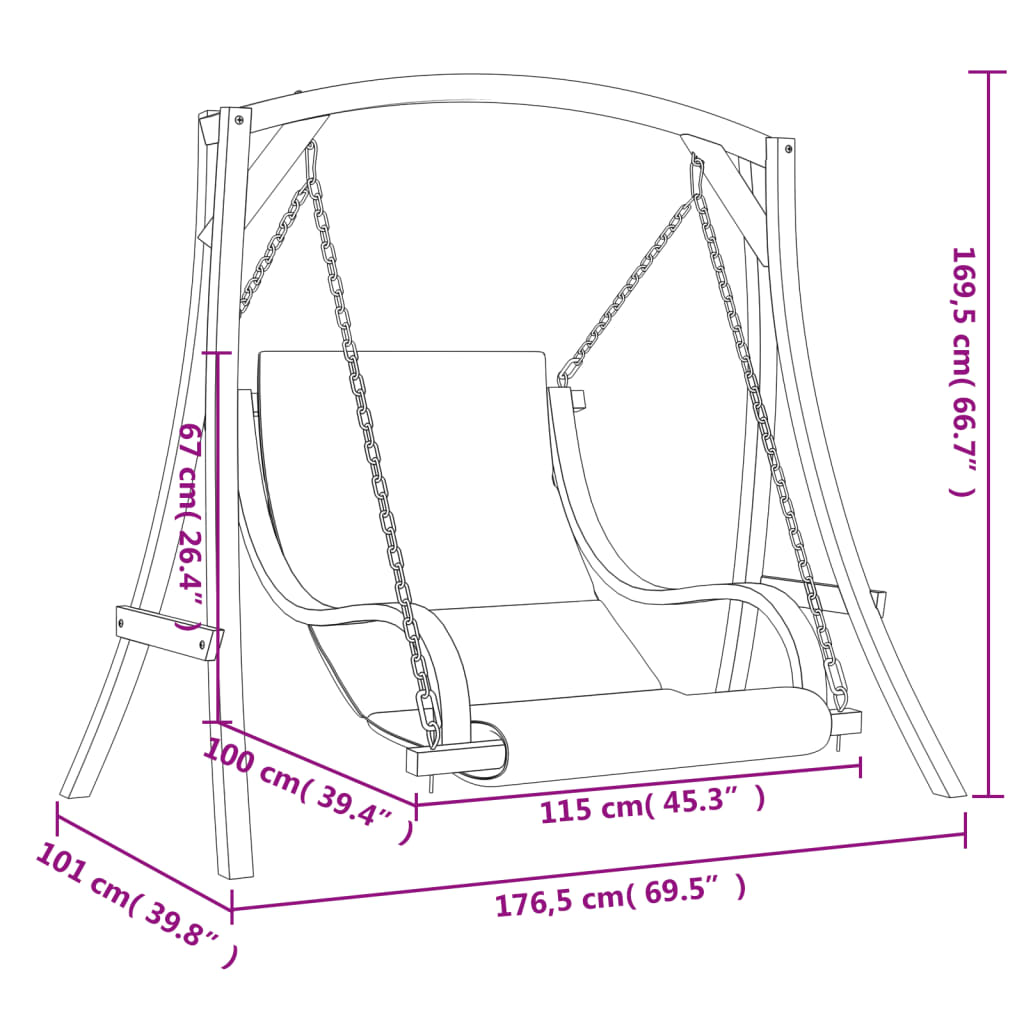 Sedia a Dondolo con Cuscino Massello di Abete Finitura in Teak - homemem39